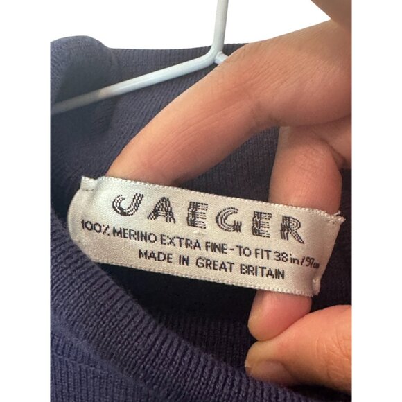 Jaeger purple merino wool ribbed turtleneck sweater size 10 - Picture 8 of 8